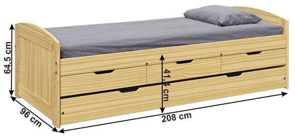Jednolůžková postel 90x200 cm Marcy (hnědá)