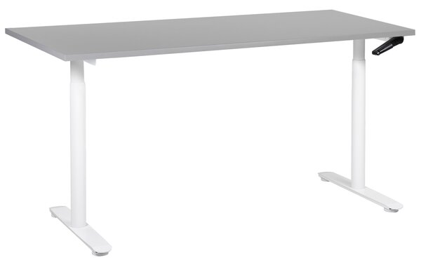 Manuálně výškově nastavitelný pracovní stůl DESTINAS Šedá/Bílá 160 cm 72 cm