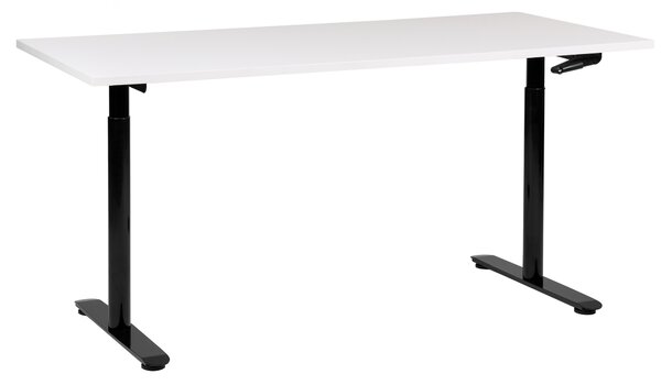 Manuálně výškově nastavitelný pracovní stůl DESTINAS Bílá/Černá 160 cm 72 cm