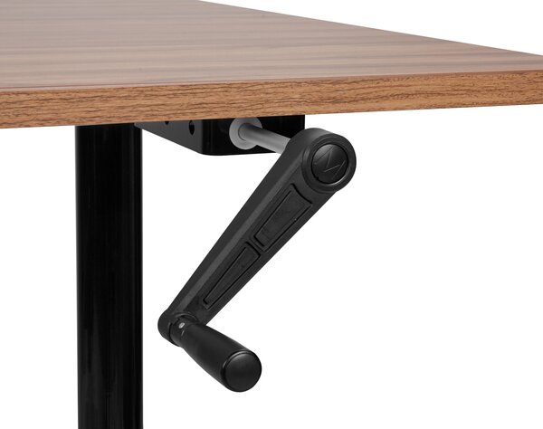 Manuálně výškově nastavitelný pracovní stůl DESTINAS Hnědá/Černá 160 cm 72 cm
