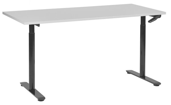 Manuálně výškově nastavitelný pracovní stůl DESTINAS Šedá/Černá 160 cm 72 cm