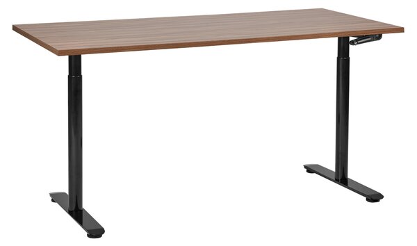 Manuálně výškově nastavitelný pracovní stůl DESTINAS Hnědá/Černá 160 cm 72 cm