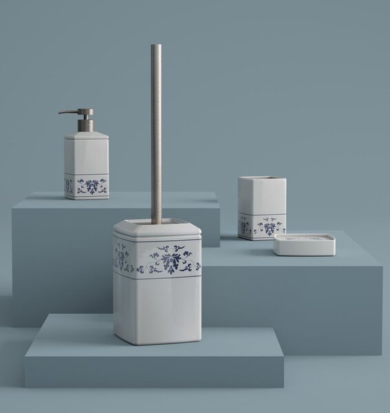 Gedy Gedy, CIXI WC kartáč na postavení, porcelán, modrý/bílý, CX3389