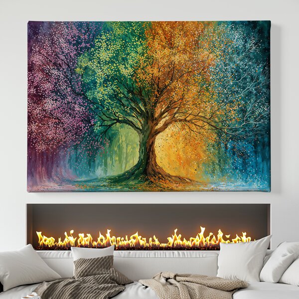Obraz na plátně - Strom života Čtvero ročních období FeelHappy.cz Velikost obrazu (šířka x výška): 40 x 30 cm