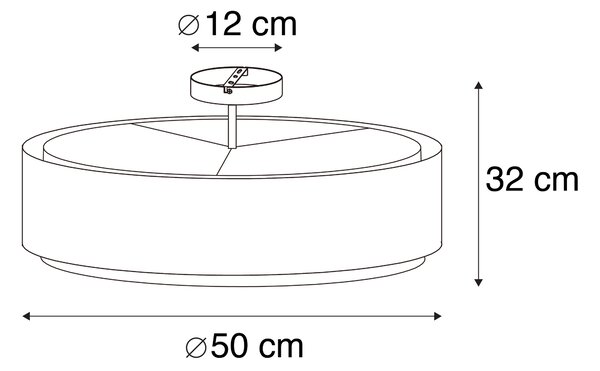 Chytré stropní svítidlo černé s bílou 50 cm vč. 3 Wifi A60 - Drum Duo