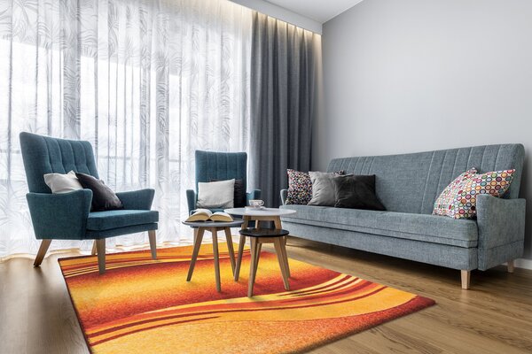 Spoltex, Kusový koberec Enigma orange 9358 - oranžový, 200x290, oranžová, kancelář
