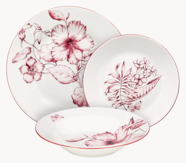 Sada porcelánového nádobí Atollo Colibri, pro 6 osob, 18 dílů