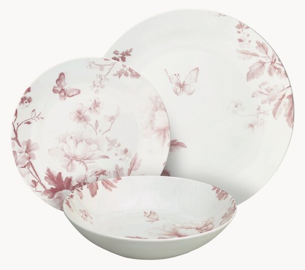 Sada porcelánového nádobí Vie En Rose, pro 6 osob, 18 dílů