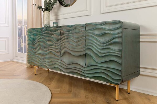 Massive home | Luxusní komoda Black lagoon tyrkysová mango 160cm