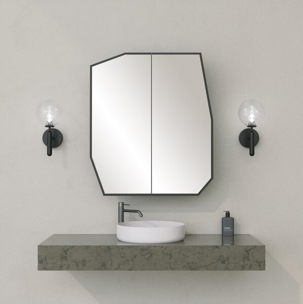 Koupelnová skříňka se zrcadlem Quentin (černá). 1089690