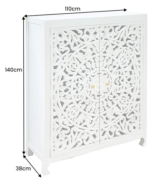 Massive home | Vysoká komoda MARRAKESCH 140cm bílé mangové dřevo