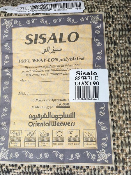 Oriental Weavers, Kusový koberec SISALO/DAWN 85/W71E – na ven i na doma, 66x120, hnědá, chodba / předsíň