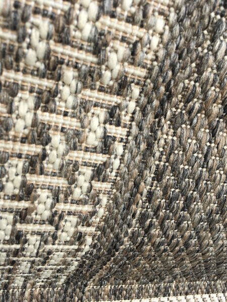 Oriental Weavers, Kusový koberec SISALO/DAWN 85/W71E – na ven i na doma, 66x120, hnědá, chodba / předsíň