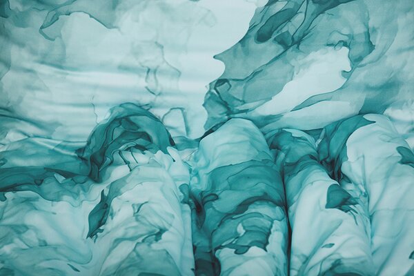 Povlecení z bavlneného saténu MINERA tyrkysové 140x200 cm abstrakce