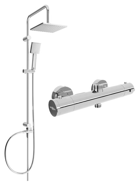 Mexen Tord sprchový set s dešťovou sprchou a termostatickou sprchou Kai , chromová, 77150200-00
