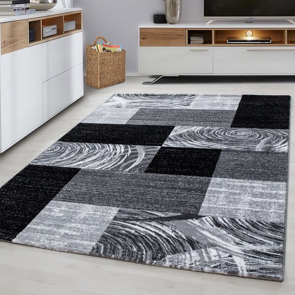 Ayyildiz, Kusový koberec Parma 9220 black, 80x150, šedá, chodba / předsíň