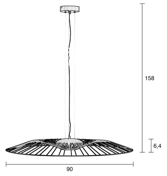 Černé kovové závěsné LED světlo ZUIVER SPIDER 90 cm