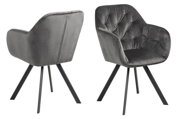 Designová otočná židle Aletris tmavě šedá