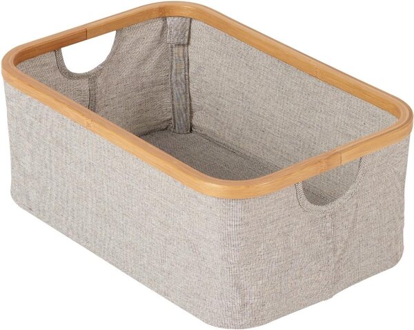 Šedý látkový úložný box Quax Stella 45 x 30 cm