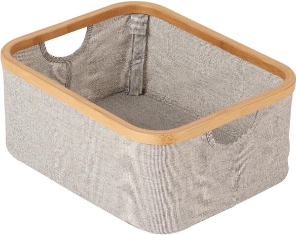 Šedý látkový úložný box Quax Stella 38 x 35 cm