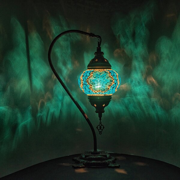 Krásy Orientu Orientální skleněná mozaiková lampa Aylin - Swan - stolní