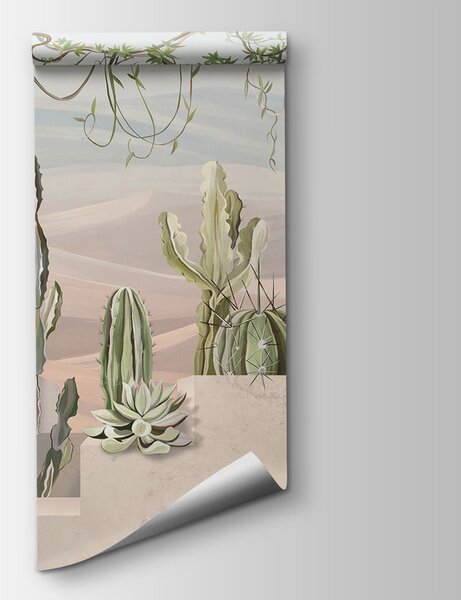 Fototapeta Nástěnná malba kaktusů a sukulentů, 3D fototapety, Populární fototapety, u96445 - Tapeko.co.cz