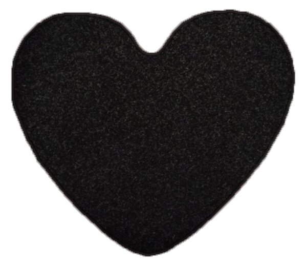 Vopi koberce Kusový koberec Eton Srdce černý - 100x120 srdce cm