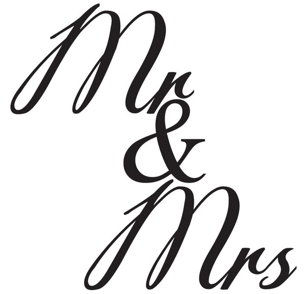 Nálepka na zeď Mr i Mrs Barva: Černá-Lesklá, Rozměry: 100 x 100 cm