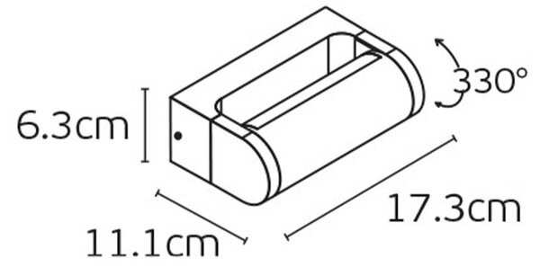 VK Light Shade LED nástěnné svítidlo otočné IP65 Hnědá