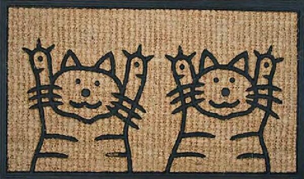 BO-MA koberce Rohožka Kokos + guma 2 kočky - 40x70 cm
