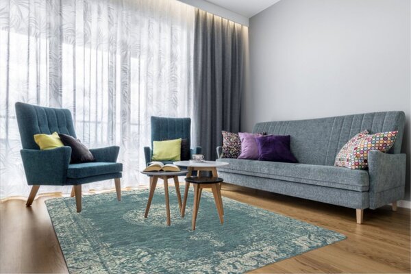 Osta, Kusový koberec Djobie 4568 500, 85x155, modrá, chodba / předsíň