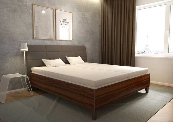 Blanář Kimmy čalouněná postel vč. roštů a matrací 180 x 200 cm, hnědá