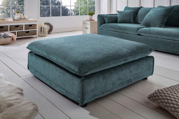 Designová taburetka Eden 100 cm petrol zelená / samet
