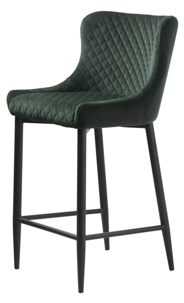 Designová barová židle Hallie zelený samet
