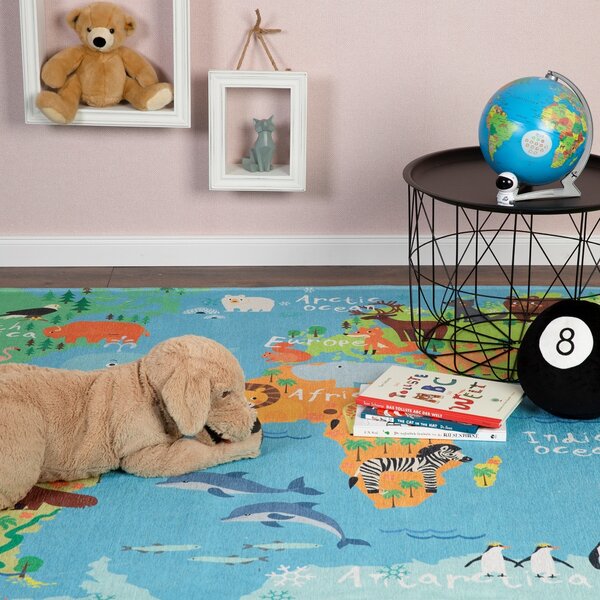 Obsession Dětský kusový koberec Torino kids 233 WORLD MAP - 80x120 cm