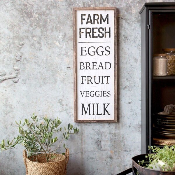 Nástěnná dřeváná cedule Farm Fresh – 30*2,5*81 cm - Chic Antique