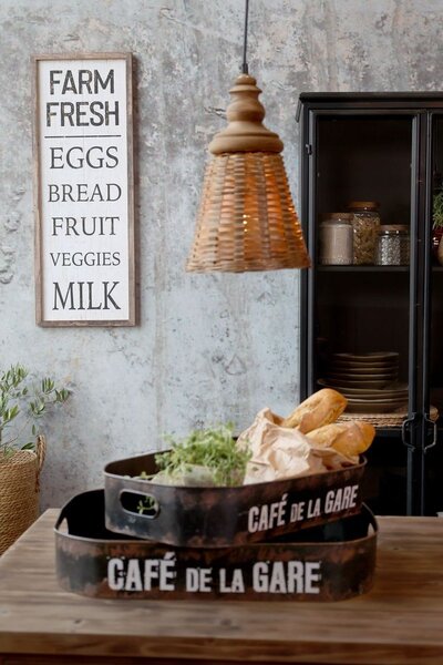 Nástěnná dřeváná cedule Farm Fresh – 30*2,5*81 cm - Chic Antique