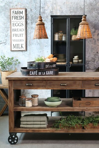 Nástěnná dřeváná cedule Farm Fresh – 30*2,5*81 cm - Chic Antique