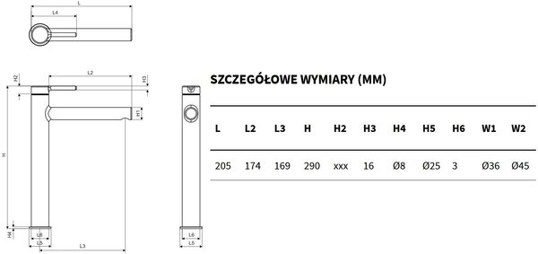 Excellent Pi umyvadlová baterie stojící černá AREX.1202BL