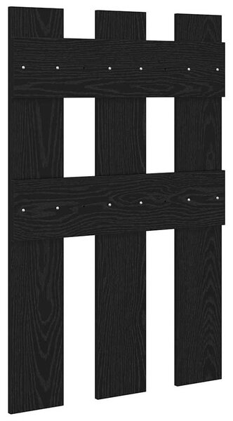 Věšák, nástěnný, 3 prkna, háčky, kompozitní dřevo, 100x65x3 cm, černý dub, Dekorino TK20260009