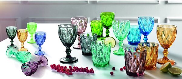 Sada 6 sklenic Brandani Diamante Goblet, 250 ml