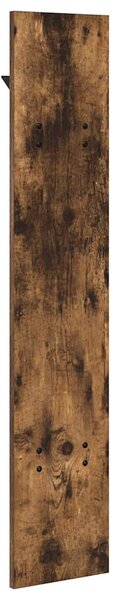 Věšák, nástěnný, 1 prkno, háčky, kompozitní dřevo, 100x20x1,5 cm, kouřový dub, Dekorino TK20260016