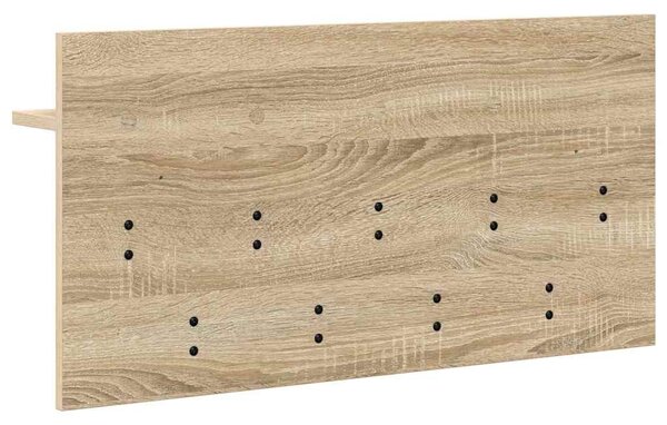 Věšák, nástěnný, 1 prkno, háčky, kompozitní dřevo, 40x80x12 cm, dub sonoma, Dekorino TK20260018
