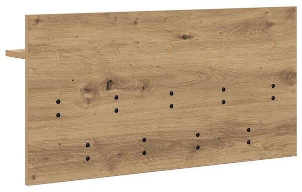 Věšák, nástěnný, 1 prkno, háčky, kompozitní dřevo, 40x80x12 cm, dub artisan, Dekorino TK20260018