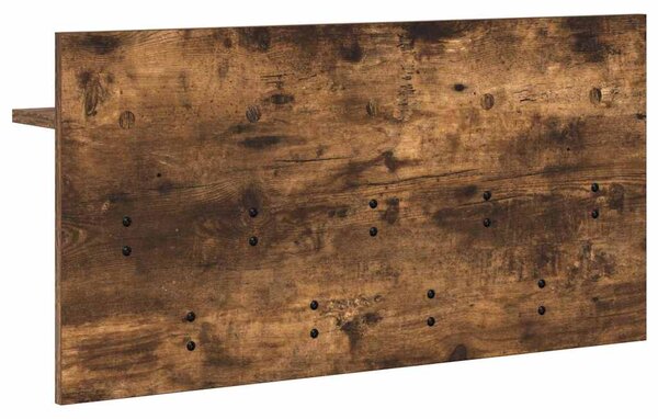 Věšák, nástěnný, 1 prkno, háčky, kompozitní dřevo, 40x80x12 cm, kouřový dub, Dekorino TK20260018