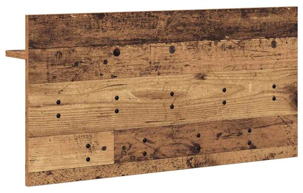 Věšák, nástěnný, 1 prkno, háčky, kompozitní dřevo, 40x80x12 cm, staré dřevo, Dekorino TK20260018