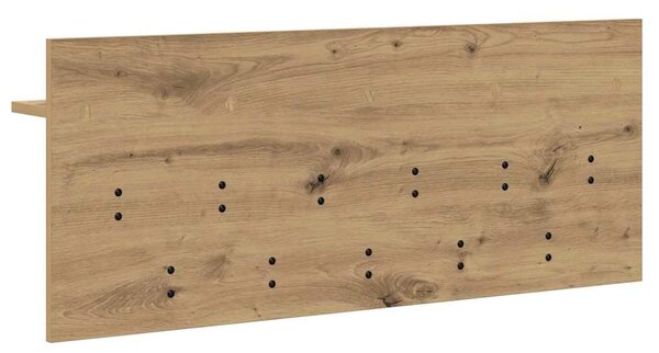 Věšák, nástěnný, 1 prkno, háčky, kompozitní dřevo, 40x100x12 cm, dub artisan, Dekorino TK20260019