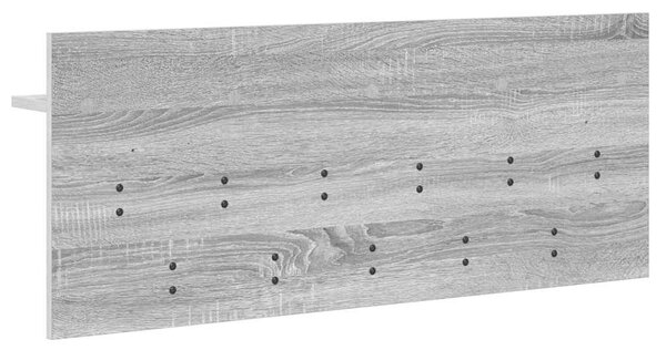 Věšák, nástěnný, 1 prkno, háčky, kompozitní dřevo, 40x100x12 cm, šedá sonoma, Dekorino TK20260019