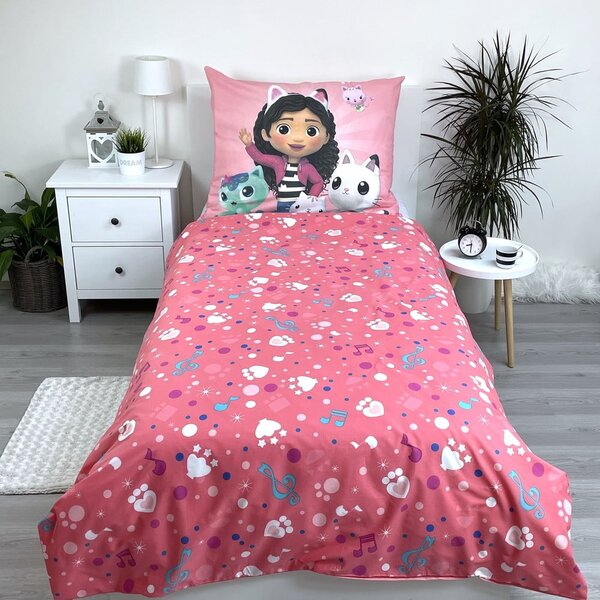Bavlněné dětské povlečení na jednolůžko 140x200 cm Gabby's Dollhouse – Jerry Fabrics
