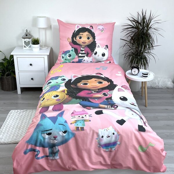 Bavlněné dětské povlečení na jednolůžko 140x200 cm Gabby's Dollhouse – Jerry Fabrics